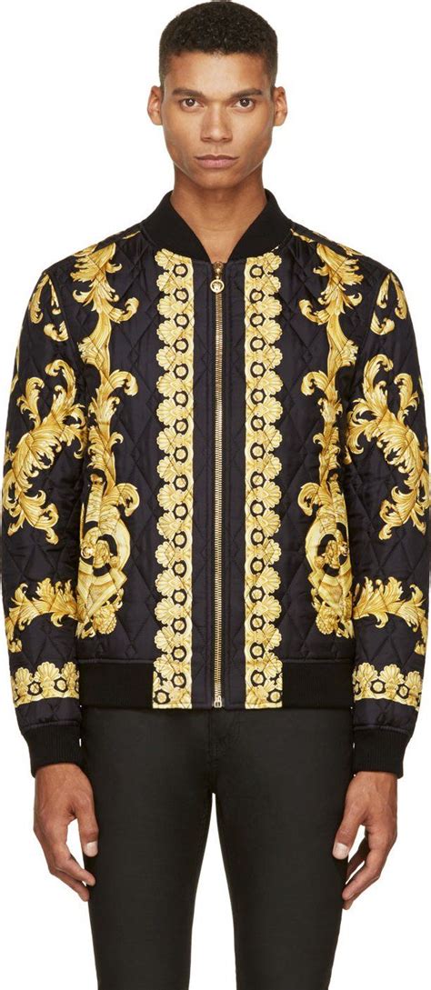 versace jeans bomber jacket black|Versace trench jacket men.